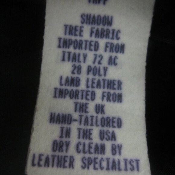 Vtg TAPP New York Womens M Black Gray Tree Print Lamb Leather Vest Fur Collar - Picture 9 of 13